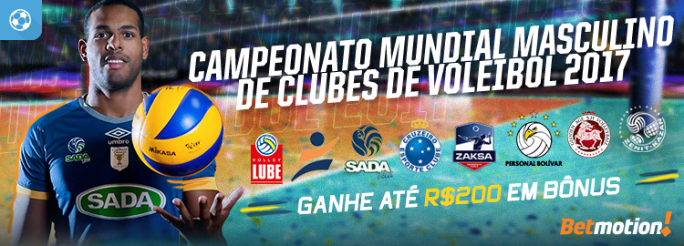 Ganhe até R$200 em Bônus no Mundial de Clubes de Voleibol