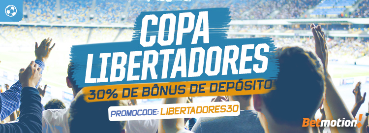 Copa Libertadores dá 30% de Bônus de depósito