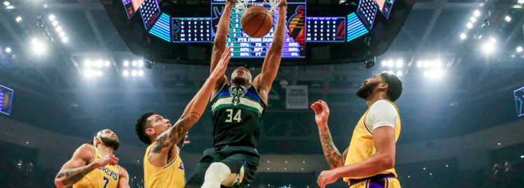 No duelo de líderes das conferências, Bucks vencem os Lakers na NBA