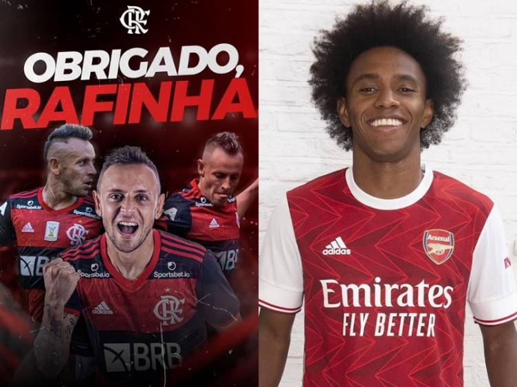 Rafinha deixa o Flamengo, e Willian troca Chelsea pelo Arsenal