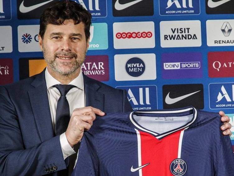 imagem da apresentação do argentino Mauricio Pochettino como novo técnico do Paris Saint-Germain