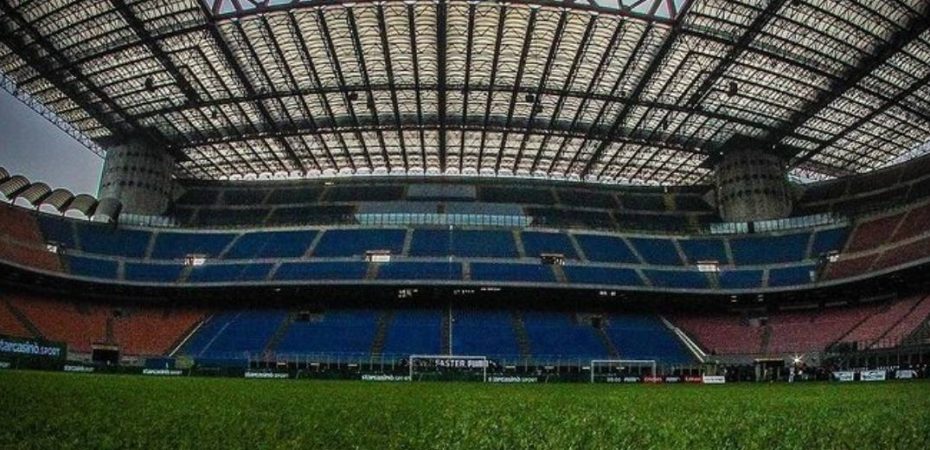 em destaque, o estádio San Siro, em Milão