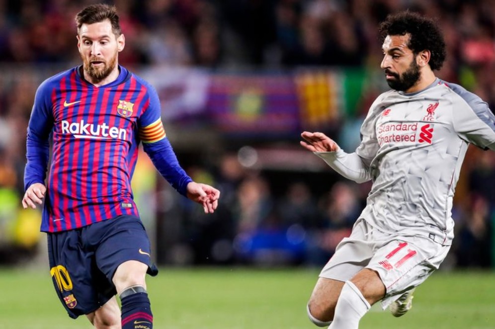 Messi vs Salah em jogo da Champions