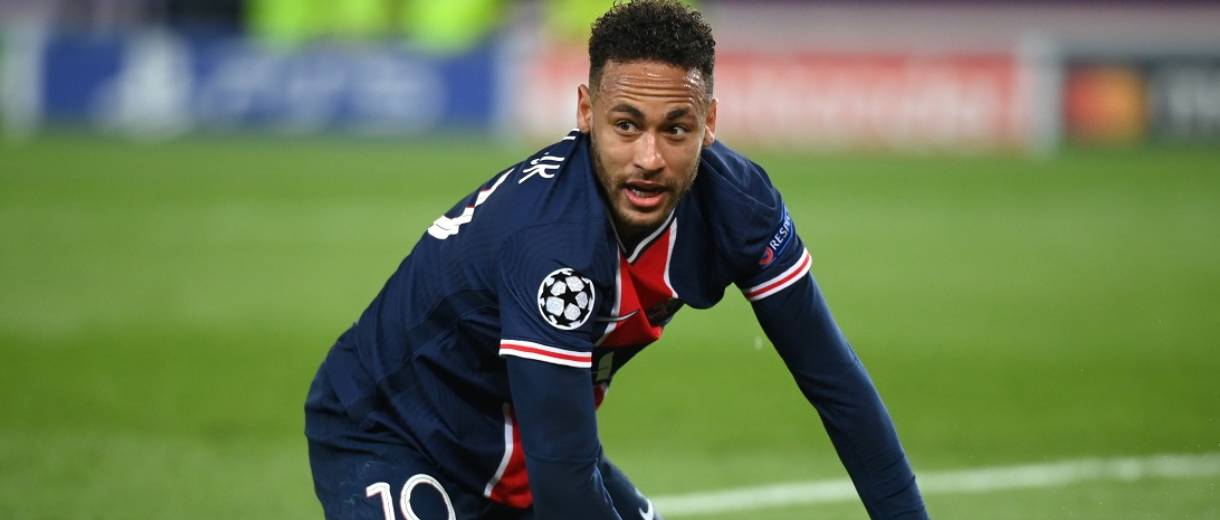 Neymar em PSG 0 x 1 Bayern no Parque dos Príncipes pela Champions 2021