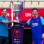 foto muniain bilbao e messi barcelona trofeu copadorei2021 divulgacao