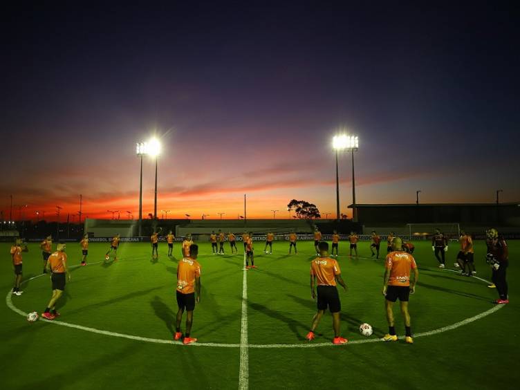 Atlético durante treino CT da Conmebol, em Luque no Paraguai