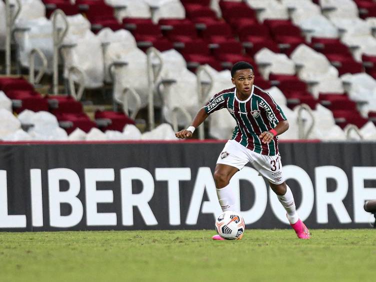 Kayky durante Fluminense x Junior no Maracanã pela Libertadores 2021