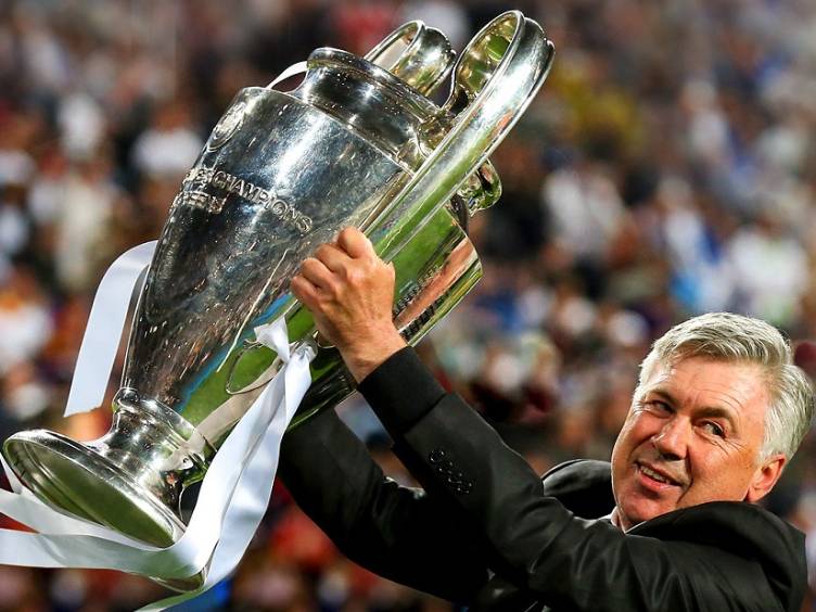 carlo ancelotti treinador campeão da champions 2013-2014 pelo real madrid