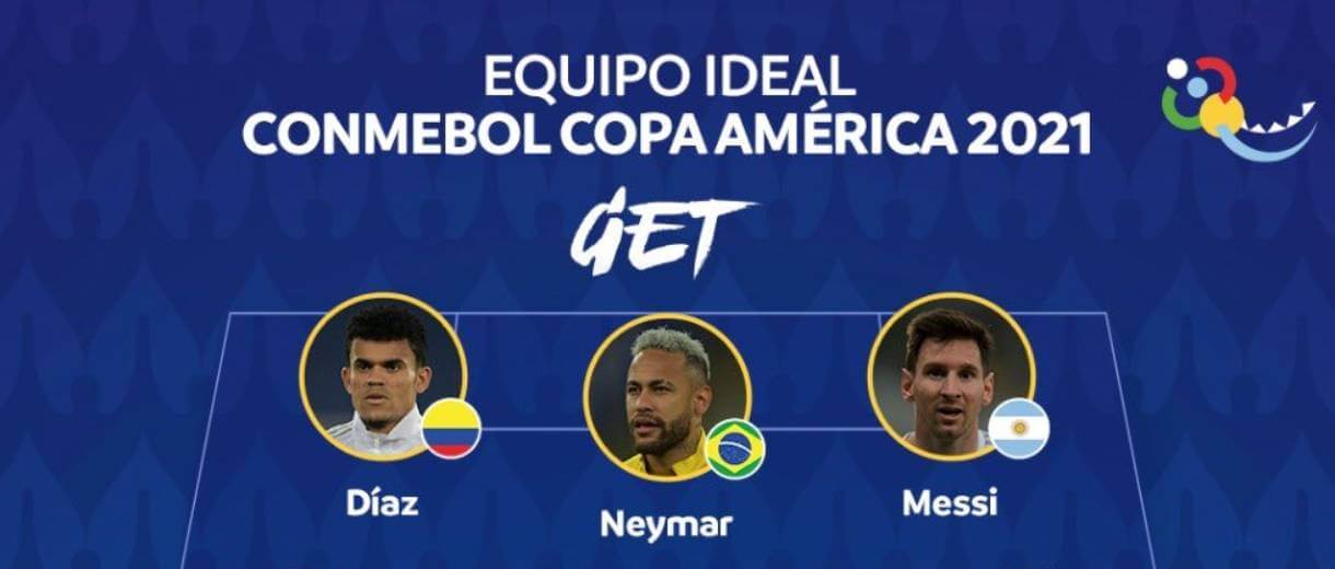 Neymar é um dos três brasileiros na seleção da Copa América