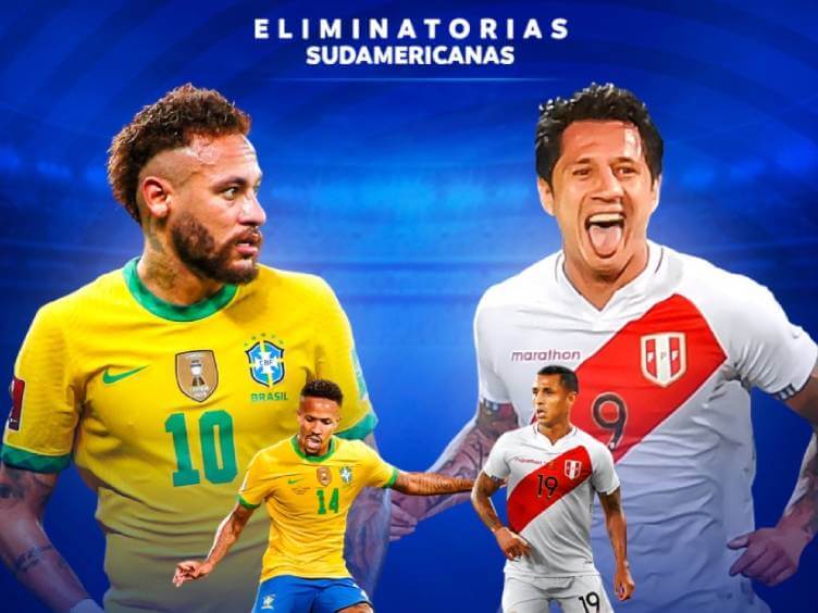 neymar da seleção brasileira e lapadula do peru jogo eliminatória copa catar 2022