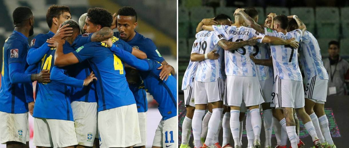seleções de brasil e argentina após vitórias contra chile e venezuela nas eliminatórias copa 2022