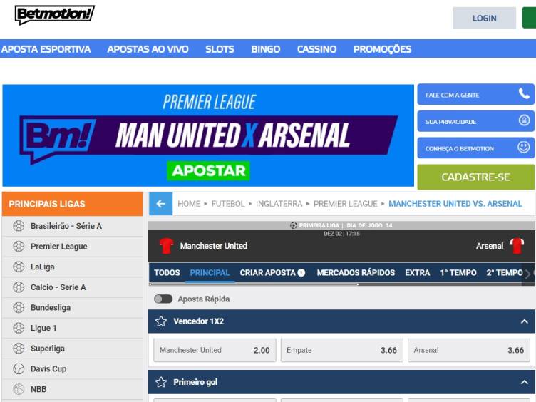 apostas betmotion - manchester united x arsenal - premier league 2021-2022