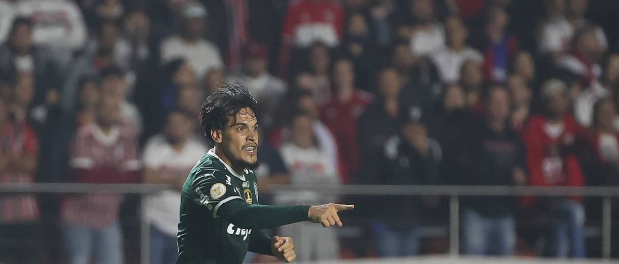 gustavo gomez comemora gol contra o sao paulo no morumbi pelo campeonato brasileiro 2022