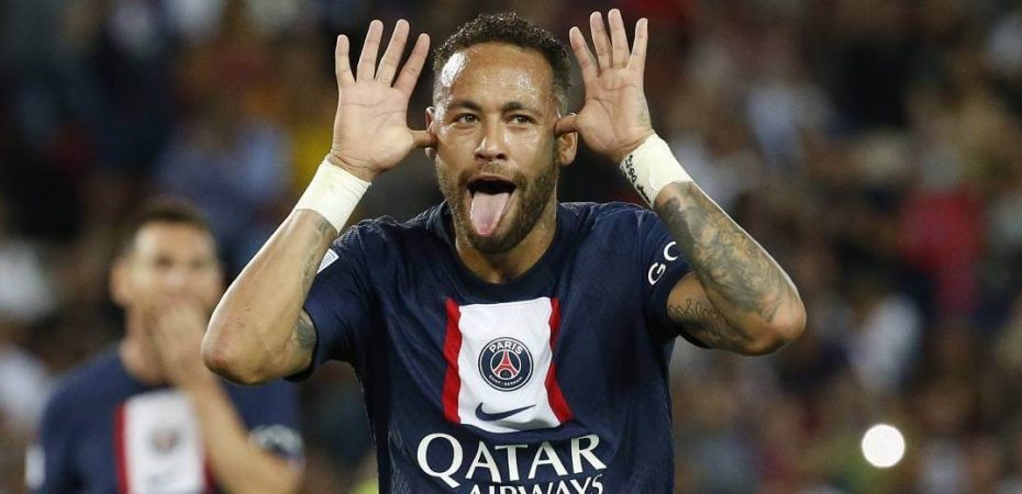 neymar fazendo careta em comemoracao pelo psg
