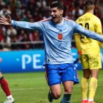 morata celebra gol contra portugal nations 2022 2023 foto divulgacao twitter SEFutbol