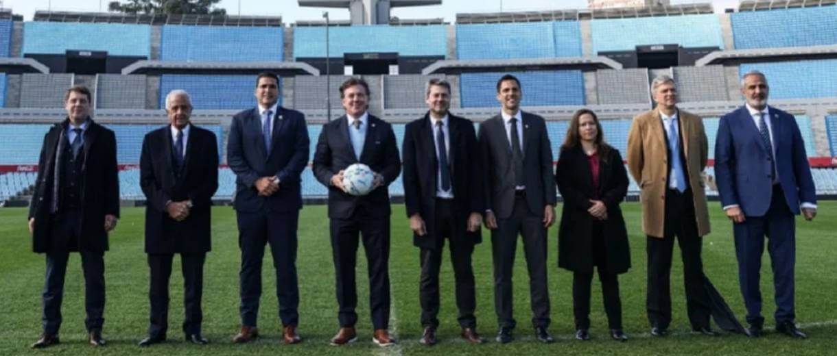 presidente da conmebol e dirigentes de argentina, chile, paraguai e uruguai candidatura sede copa 2030