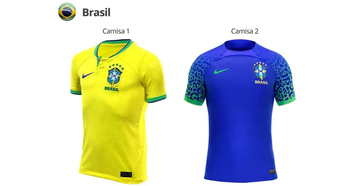 camisa 1 e 2 brasil copa do mundo catar 2022