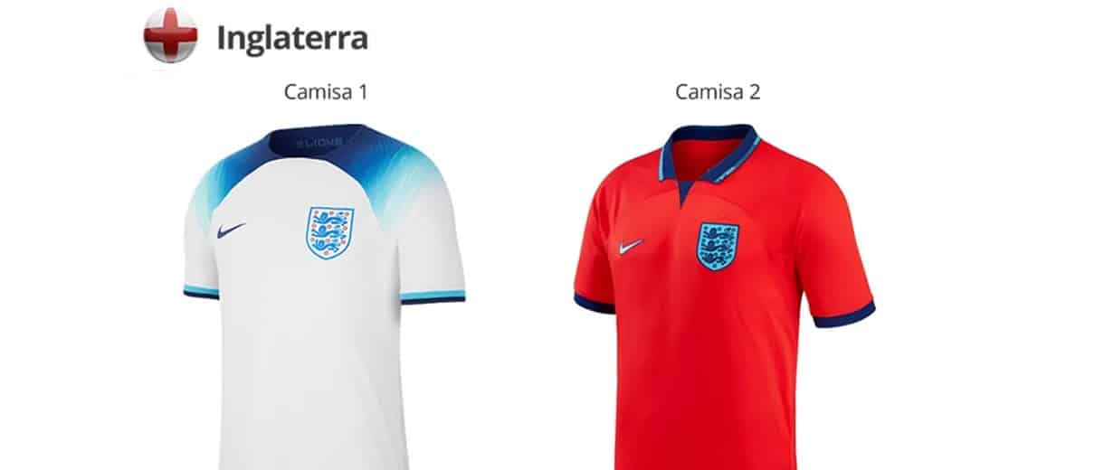 camisa 1 e 2 inglaterra copa do mundo catar 2022