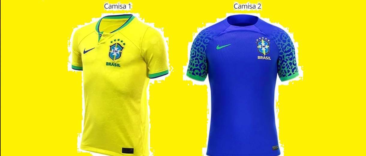 arte camisa 1 e 2 selecao brasileira copa 2022