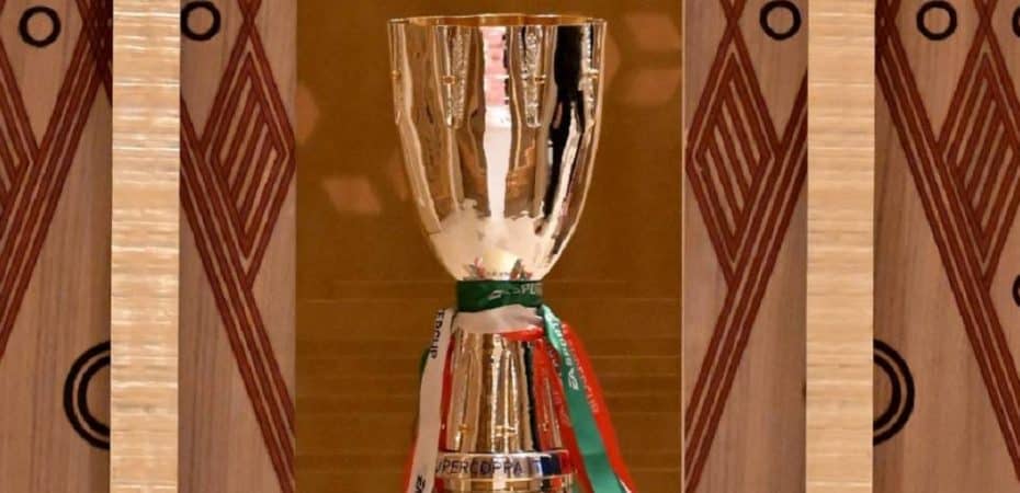 trofeu da supercopa da italia exposto na arabia saudita sede da disputa de 2022
