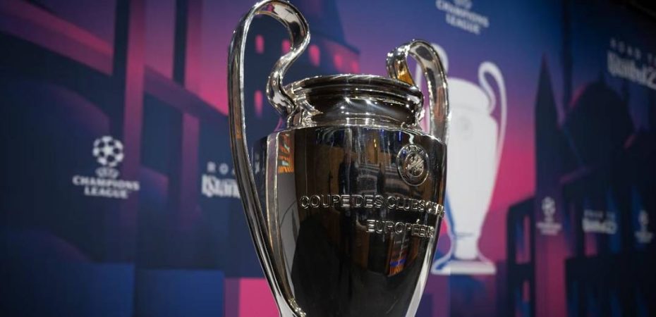 trofeu da champions league exposto no sorteio das quartas da edicao 2022-2023 - road to istanbul turquia