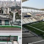 Estádios Couto Pereira, casa do Coritiba que será palco do jogo da Seleção, e Neo Química Arena, casa do Corinthians que receberá a primeira partida da NFL no Brasil