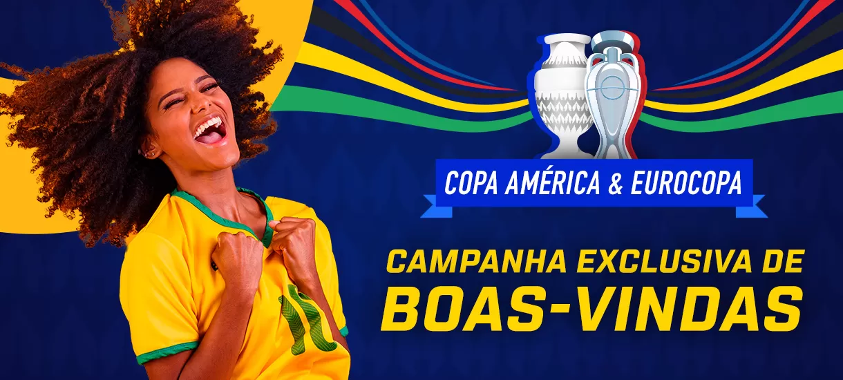 Campanha de Boas Vindas Copa America e Eurocopa arte Betmotion