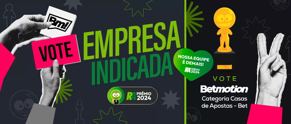 Betmotion indicado ao prêmio Reclame AQUI 2024 na categoria Casas de Apostas - Bet